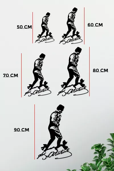 Atatürk Kocatepe Ondertekende Decoratieve Zwarte Metalen Wandpaneel 1,5 Mm Dikte