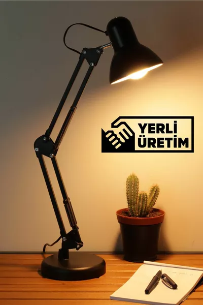 Настольная лампа Акробат с пружиной, металлическая, регулируемая на °, подвижная, для рабочего стола, черная