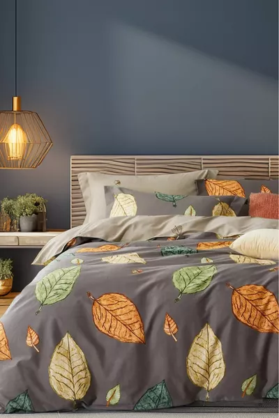 Deren Double-Sided Double Bed Duvet Cover Set with Fitted Sheet