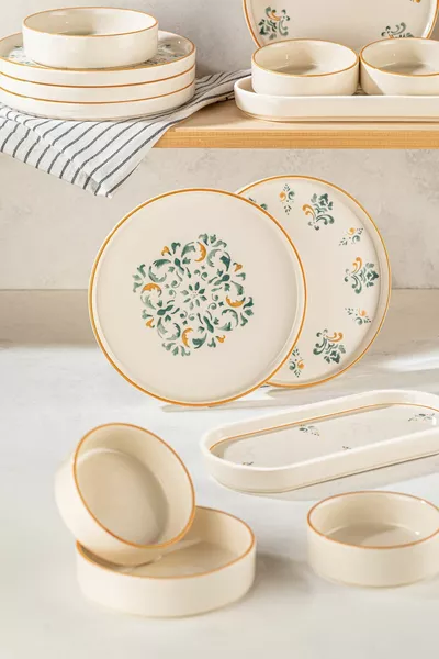 Klasik  Parça 6 Kişilik Stackable Kahvaltı Takımı - Lüx Kahvaltılık Sunum Seti Tabağı