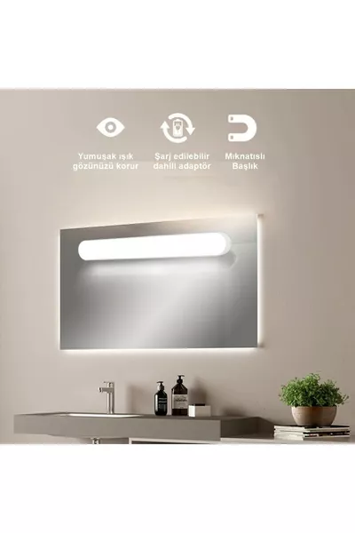 Bathroom Bedroom Magnetic Cabinet Makeup Shaving LED Light USB Rechargeable Wireless LED Lamp
