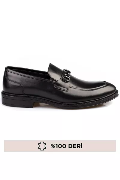 Genuine Leather Lace-Free Classic Men's Shoes with Leather Interior and Exterior