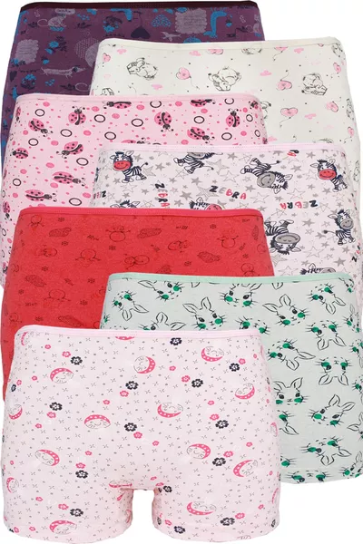 6-Pack Legendary Set Economical Mixed Pattern Girls' Lycra Boxer