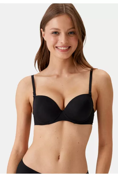 طقم صدرية اقتصادية مكون من قطعتين باللونين الأسود والكريمي -3 ميلان مع دانتيل ودعم ميكرو