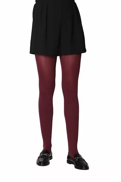 جوارب نسائية Mycro  باللون الكرز الغامق، غير شفافة، غير لامعة، سميكة متوسطة، مع سروال داخلي