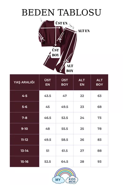 Детски спортен комплект за момичета с две ивици от 4 до  години 