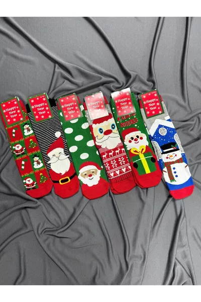 Noel - Christmas Themed Unisex Christmas Socks 6-Pack Classic