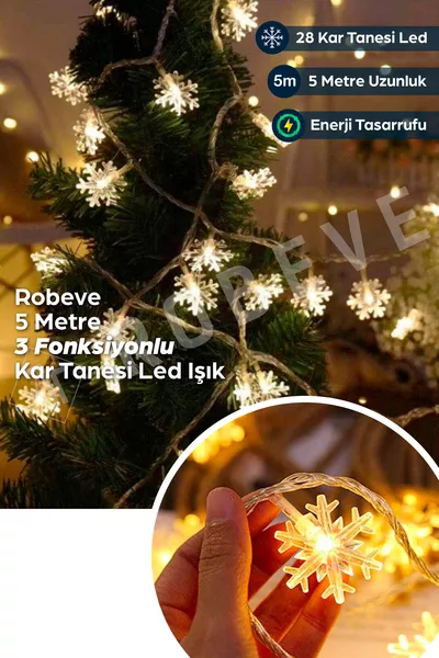 Snowflake LED Light Christmas Decoration Lighting Battery Operated 5 Meter LED Light