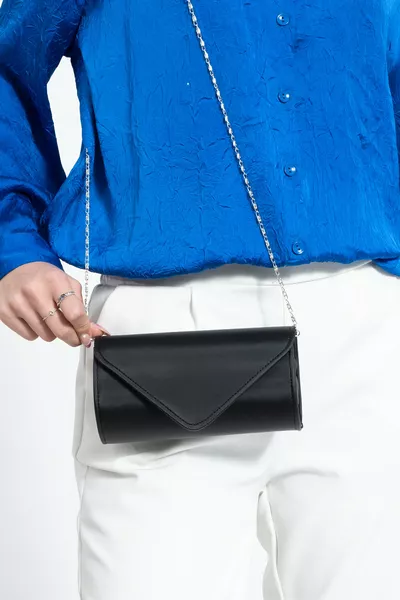 Black Satin Evening Bag, Portfolio Bag, Clutch Bag