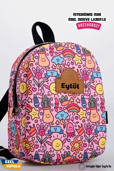 Personalized Name - Smiley Faces 0-8 Years - Preschool, Kindergarten Children's Backpack