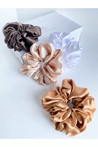 طقم مشابك مطاطية ساتان عدد 4