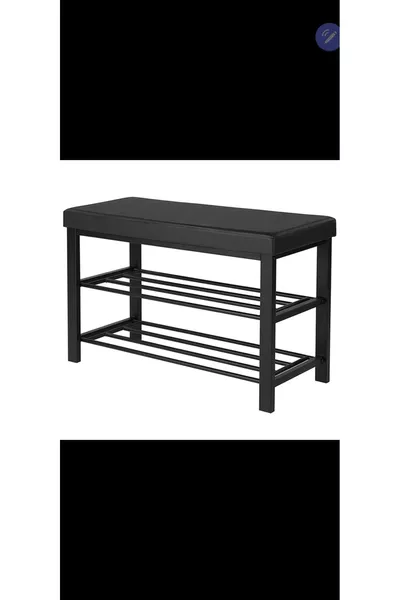 حامل أحذية معدني بوسادة ورف (لا يحتاج للتجميع)