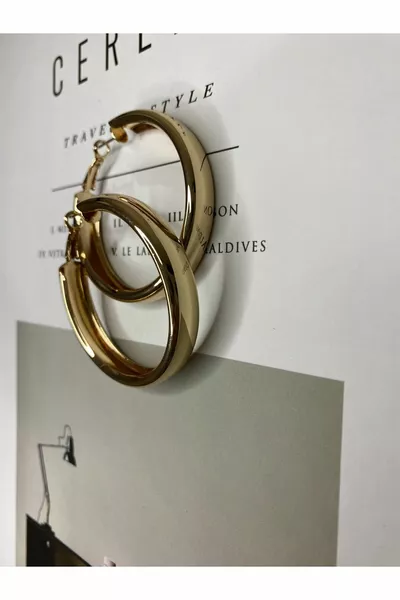 Thick Steel Hoop Earrings