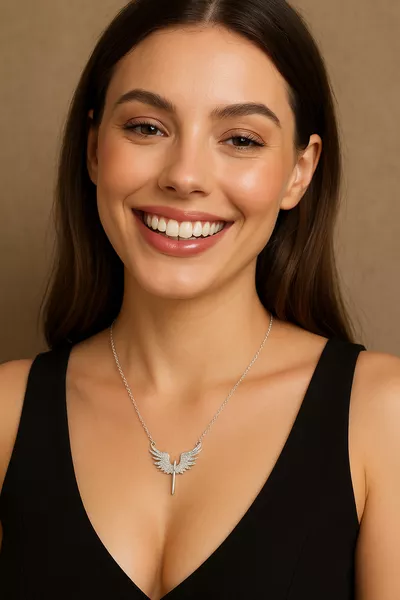 Women's Michael the Archangel Model Silver Plated Italian Necklace