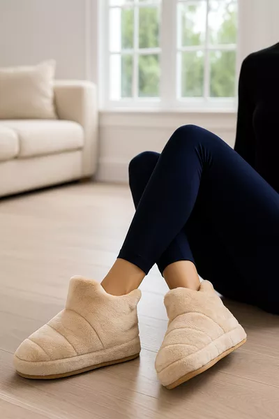 Дамски пантофи за вкъщи, домашни обувки с дебела и лека подметка, визон