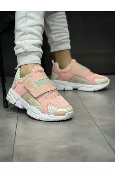 حذاء رياضي أطفال شبكي خفيف الوزن قابل للتنفس، مرن، مزود بسحاب لاصق، للجنسين