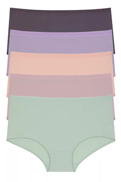 Women's Ribbed Cotton Briefs 5-Pack 