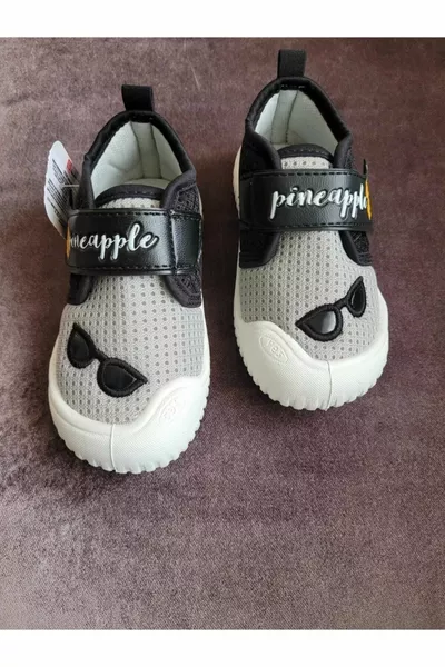 حذاء ناعم من الكتان للأطفال الصغار للمنزل والمدرسة، بنقشة الأناناس، نعل مانع للانزلاق