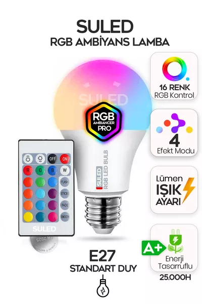 RGB LED Lamp Remote Controlled Ambient Lighting  Lumen Energy-Saving Color-Changing LED Light