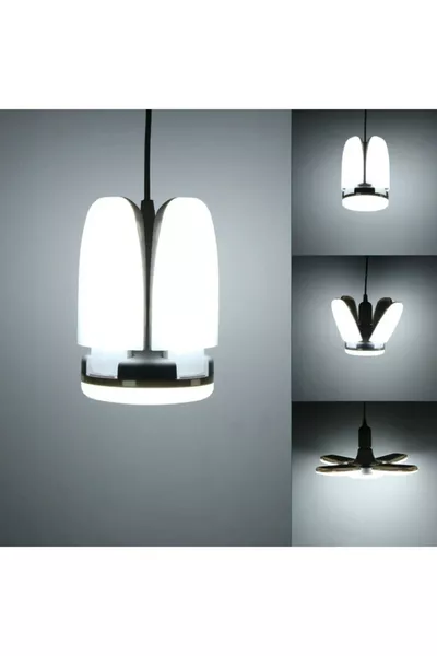 4-Blade Propeller Shaped Foldable Adjustable Angle  Watt White LED Bulb  Socket