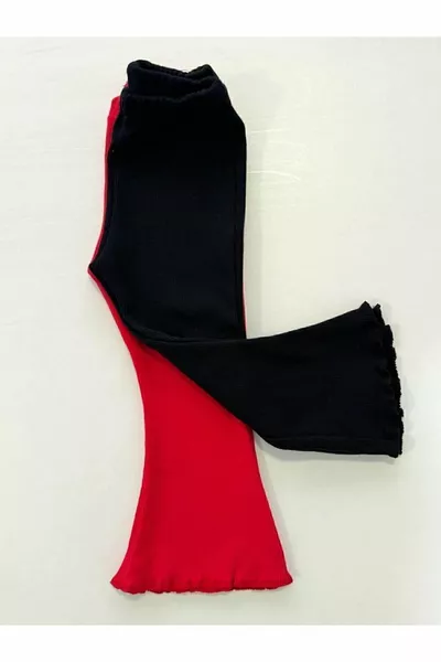 بنطلون رياضي ضيق للأطفال حديثي الولادة للبنات مصنوع من قماش التريكو الكشكير، بقصة إسبانية واسعة وضيقة من الأسفل، قطعة واحدة