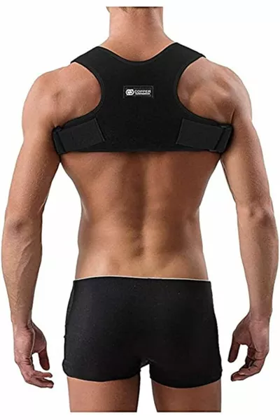 Neue Generation Stehhaltung-Korsett, Vorbeugend gegen Rundrücken, Schweißfrei, Unisex, Schwarz