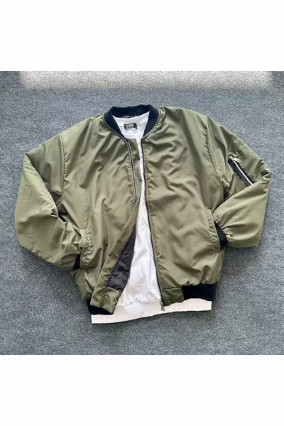 Unisex Haki Oversized Bomberjack