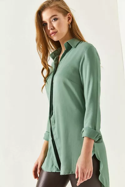 قميص تونيك أخضر Çağla للسيدات 