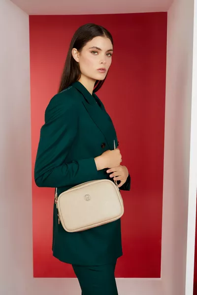 Print Kum Beji Kadın Omuz Çantası 