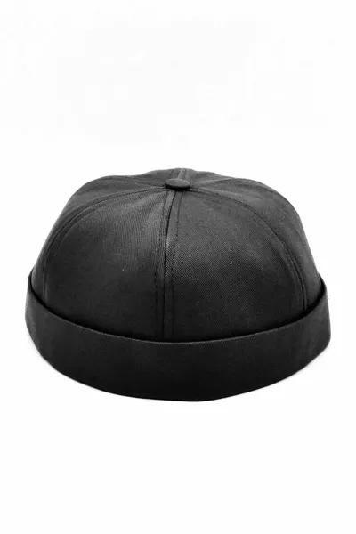Black Hip Hop Docker Hat % Cotton Foldable Cap