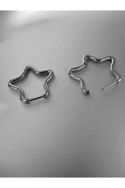 Orecchini in Acciaio Chirurgico con Stella che Non Scolora