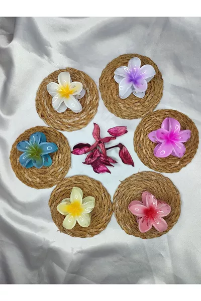 Среден размер 6 цветни щипки за коса Лотос цвете 6 см