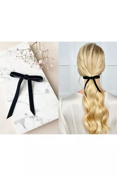 Женская автоматическая заколка-бант из бархатной ленты