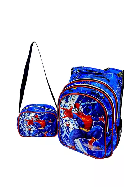 Ученическа раница с светлини Спайдърмен, комплект от 2 части