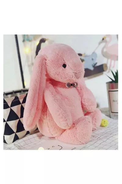 Il Mio Compagno di Sonno Coniglietto Peluche Con Orecchie Lunghe e Papillon Cm