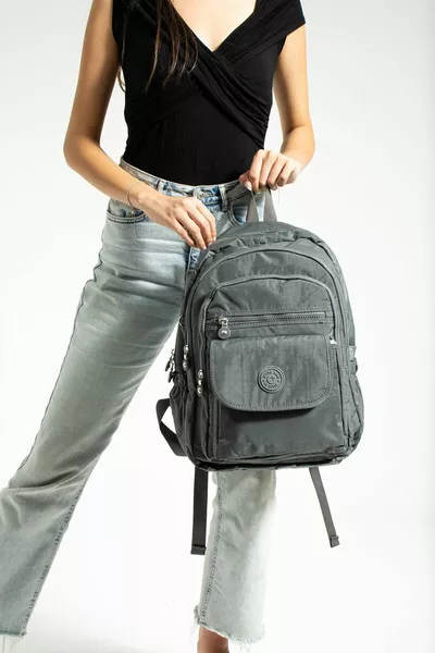 Мега Размер Серый Унисекс Регулируемая Ортопедическая Рюкзак с Лямками и 9 Отделениями для Ноутбука для Школы