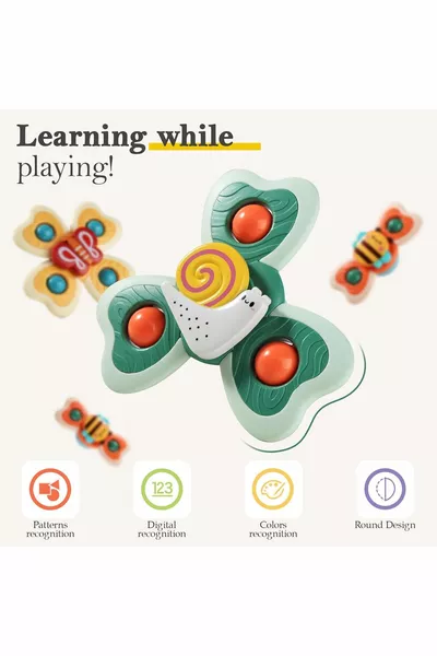 3 ألعاب سبينر بمصاصة للأطفال ألعاب الاستحمام الحسية للأطفال