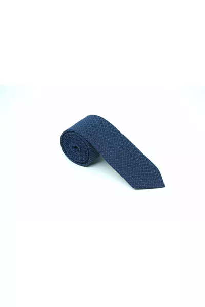 Navy Blue Polka Dot Pattern Tie and Pocket Square Set