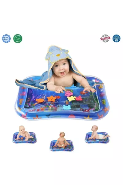 حصيرة ألعاب مائية للرضع، حصيرة نشاط وقت البطن، مع تقرير اختبار سلامة الألعاب