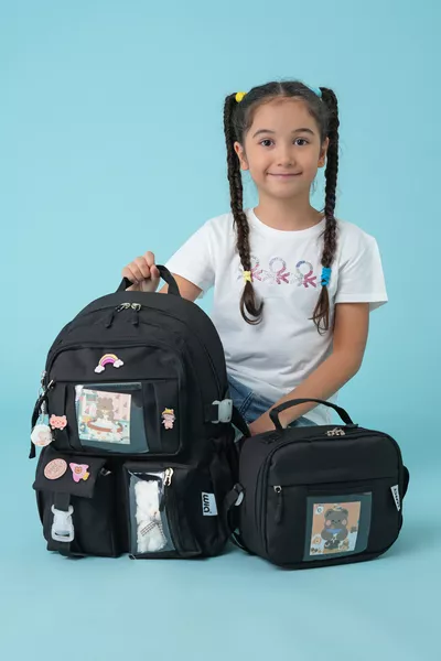 Милый детский рюкзак с медвежонком в стиле Кавай для школы и ланч-бокса