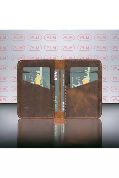 Enrico Slim Кожен Калъф за Банкноти Античен Светлокафяв