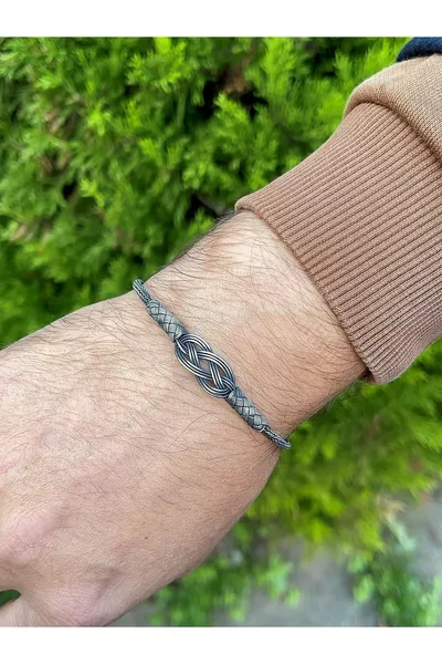Infinity Oxidized Silver Kazaziye Bracelet