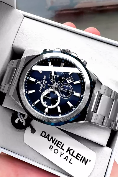 Original Men's Wristwatch Waterproof Silver Color Steel Strap Gift Bracelet