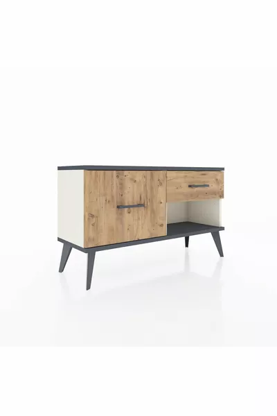 Arges Dresser 2 Drawers Moonstone-Anthracite/Pine