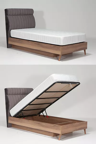 Retro Bazalı Karyola Genç Odası Karyola + Başlık