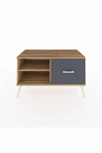 Hyperion Dresser with One Shelf and One Drawer Pine-Pine/Anthracite
