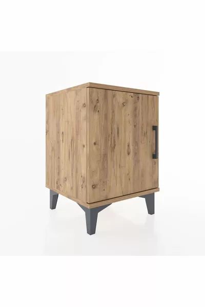 خزانة جانبية هايبيريون، رف واحد، باب واحد، خشب الصنوبر-الصنوبر