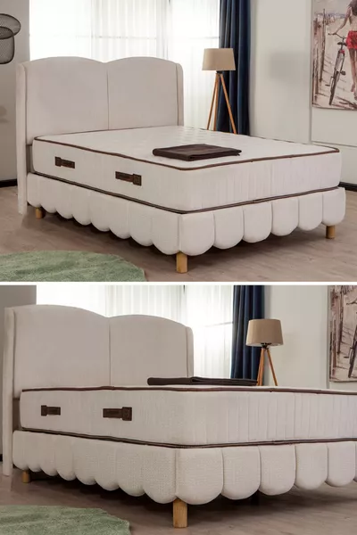 Bohem Plus Bed Set / Bed Frame + Headboard + Mattress