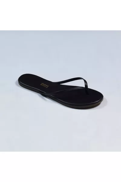 صندل نسائي أسود أنيق يومي أصابع