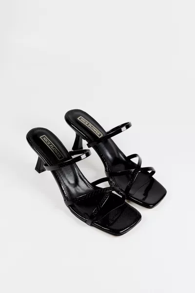 Sandales à talon croco pour femme à bride autour de la cheville